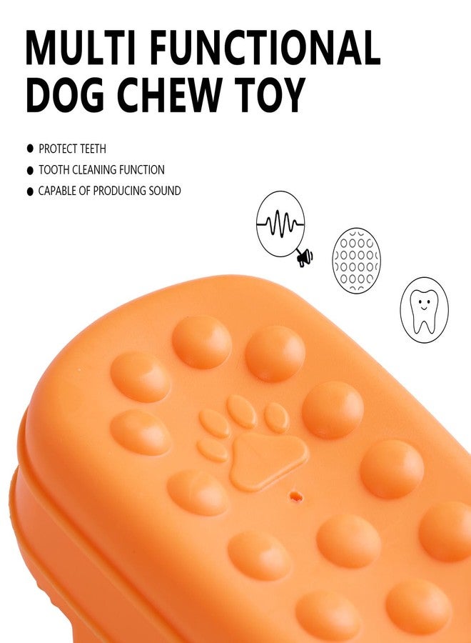 ميكول لعبة كلاب ميكول، شباشب غير قابلة للكسر، ألعاب كلاب تصدر صوتاً أثناء التسنين، مناسبة للمضغ، حجم مناسب للسلالات المتوسطة والصغيرة (برتقالي) - Image 4